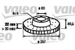 Тормозной диск для OPEL CORSA E (X15) 1.4 LPG 2015-, код двигателя B14XEL, V см3 1398, КВт66, Л.с.90, Бензин/автогаз (LPG), Valeo 197044