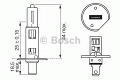 Лампа STANDARD H1 12V 55W 1987302011 для OPEL CORSA D (S07) 1.2 LPG 2009-, код двигателя Z 12 XEP, V см3 1229, кВт 59, л.с. 80, Бензин/автогаз (LPG), Bosch 1987302011