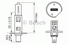 Лампа STANDARD H1 12V 55W 1987302011 для OPEL CORSA D Van (S07) 1.0 2006-, код двигателя A 10 XEP, V см3 998, кВт 44, л.с. 60, бензин, Bosch 1987302011